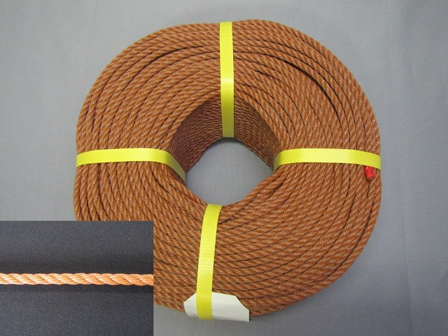 【軽量_耐水性】PEロープ_5mm200m巻・茶色