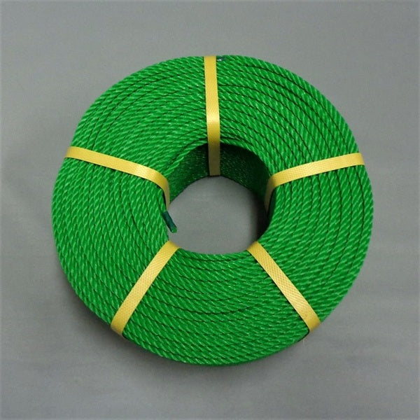 【軽量_耐水性】PEロープ_4mm200m巻・緑色