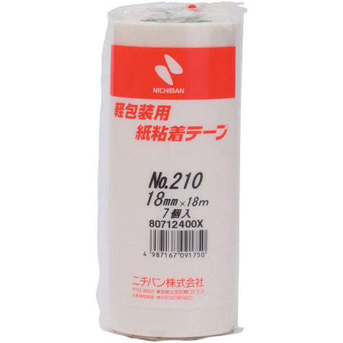 ニチバン 紙粘着テープ210H−18 18mmX18m 7巻入り