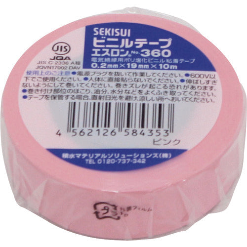 積水 エスロンテープ#360 19×10 ピンク