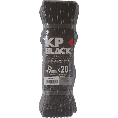 ユタカメイク ブラックKPトラックロープ9mm×20m