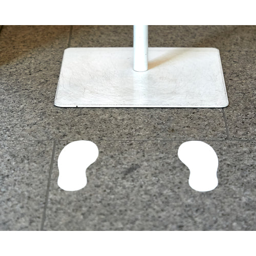 TRUSCO(トラスコ) 耐久フロアサイン足型 白 2枚(1シート)