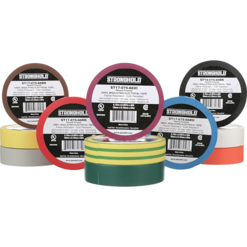 ストロングホールド StrongHoldビニールテープ 一般用途用 イエロー/グリーン 幅19.1mm 長さ20m ST15−075−66GRYL