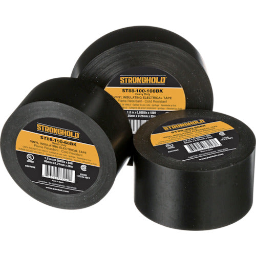 ストロングホールド StrongHoldビニールテープ 耐熱・耐寒・難燃 ヘビーデューティーグレード 黒 幅50.8mm 長さ20m ST88−200−66BK