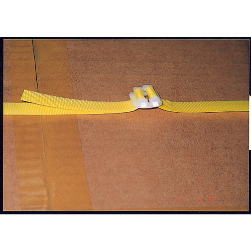 TRUSCO(トラスコ) 手締用PPバンド ストッパー付 幅15.5mmX長さ100m巻 黄