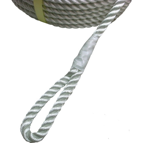 まつうら 電動ウインチ用ナイロンロープ(3打ち) 9mmΦ×50m 両端アイ加工