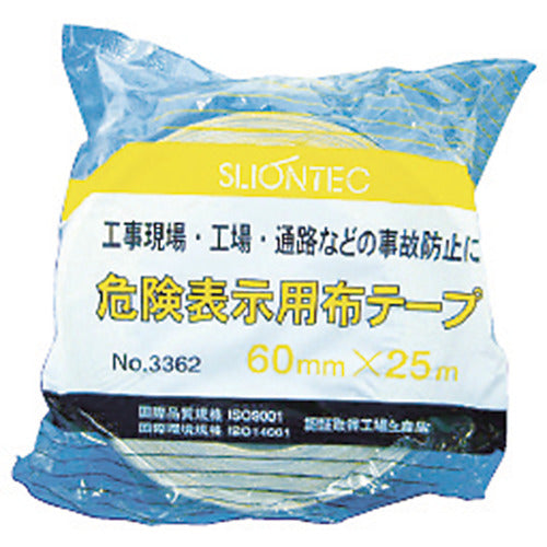 スリオン 危険表示用布粘着テープ60mm×25m イエロー/ブラック