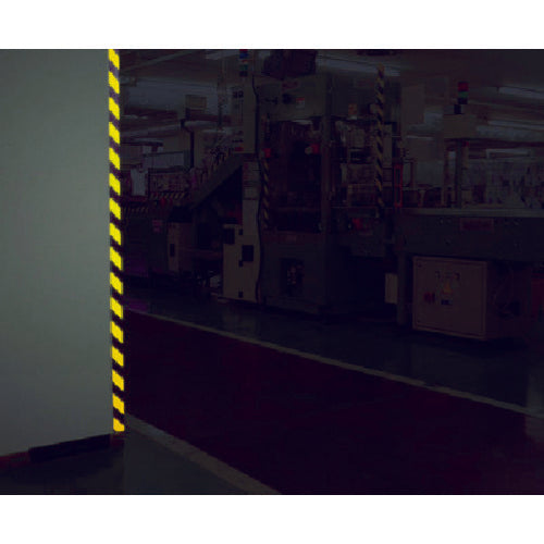 ユニット 蛍光反射テープ 黄/黒 黄部反射 90mm幅×10m巻