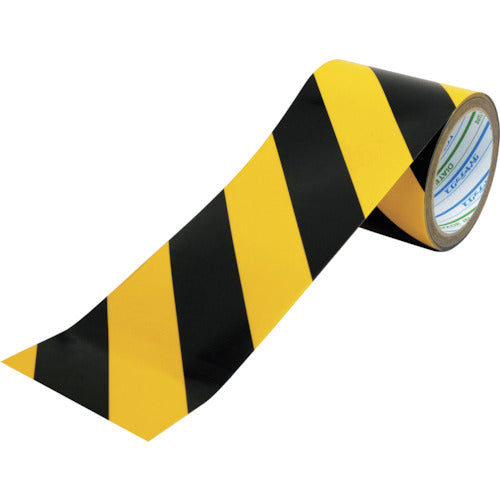 パイオラン 再帰反射テープ 100mm×10m イエロー/ブラック