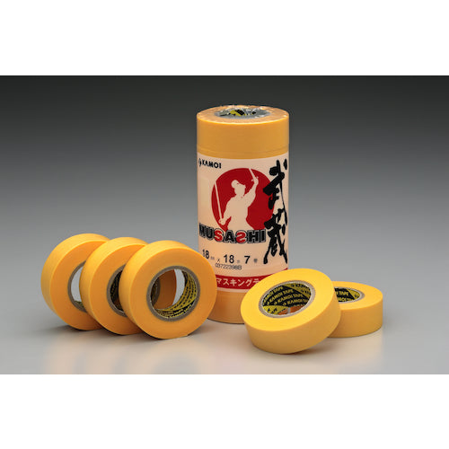 カモ井 和紙マスキングテープ 武蔵 18mm幅 (7巻入)