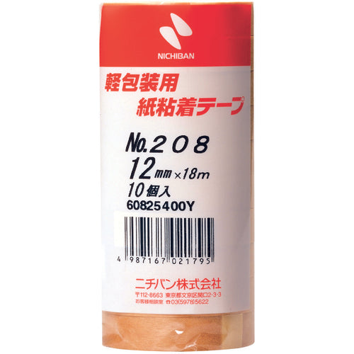 ニチバン 紙粘着テープ208H−12 12mmX18m(10巻入り)