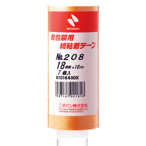 ニチバン 紙粘着テープ208H−18 18mmX18m(7巻入り)