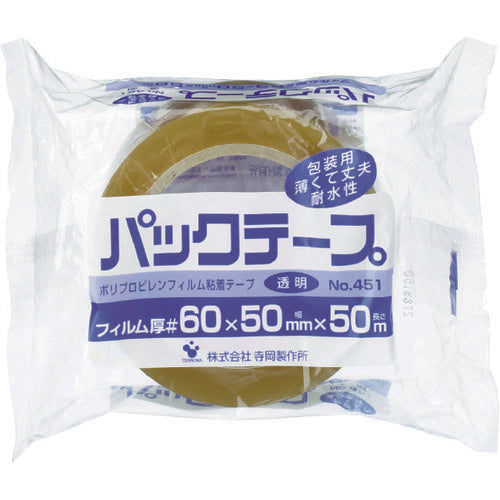 TERAOKA パックテープ NO.451 #60 クリーム 50mmX50M