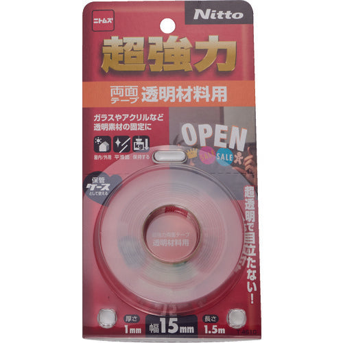 ニトムズ 超強力両面テープ透明材料用15×1.5
