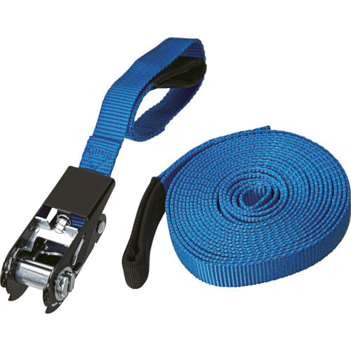 TRUSCO(トラスコ) 簡易結束ベルト 25mmX5m アイタイプ 青(ラチェット機能あり)
