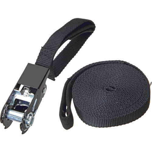 TRUSCO(トラスコ) 簡易結束ベルト 25mmX5m アイタイプ 黒(ラチェット機能あり)