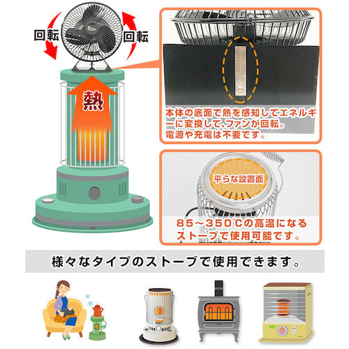 サンコー 熱の力で回転!ストーブ用ファン「熱風サーキュレーター ガード付き」