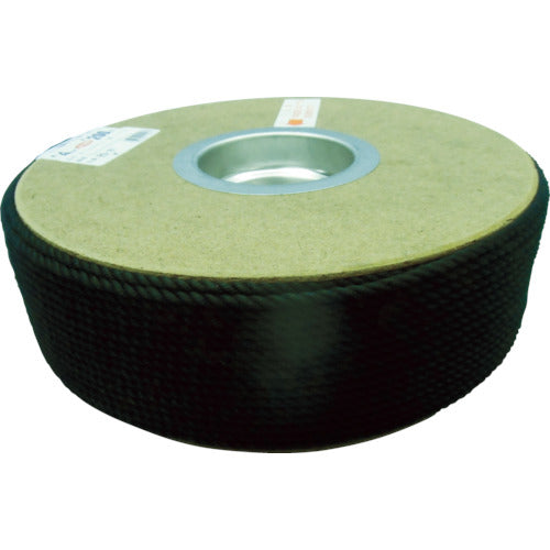 ユタカメイク ポリエステルロープ ドラム巻 4φ×200m 黒