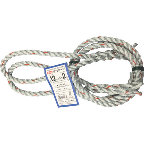 ユタカメイク 台付ロープ PE&PP混紡ロープ 12mmX2m