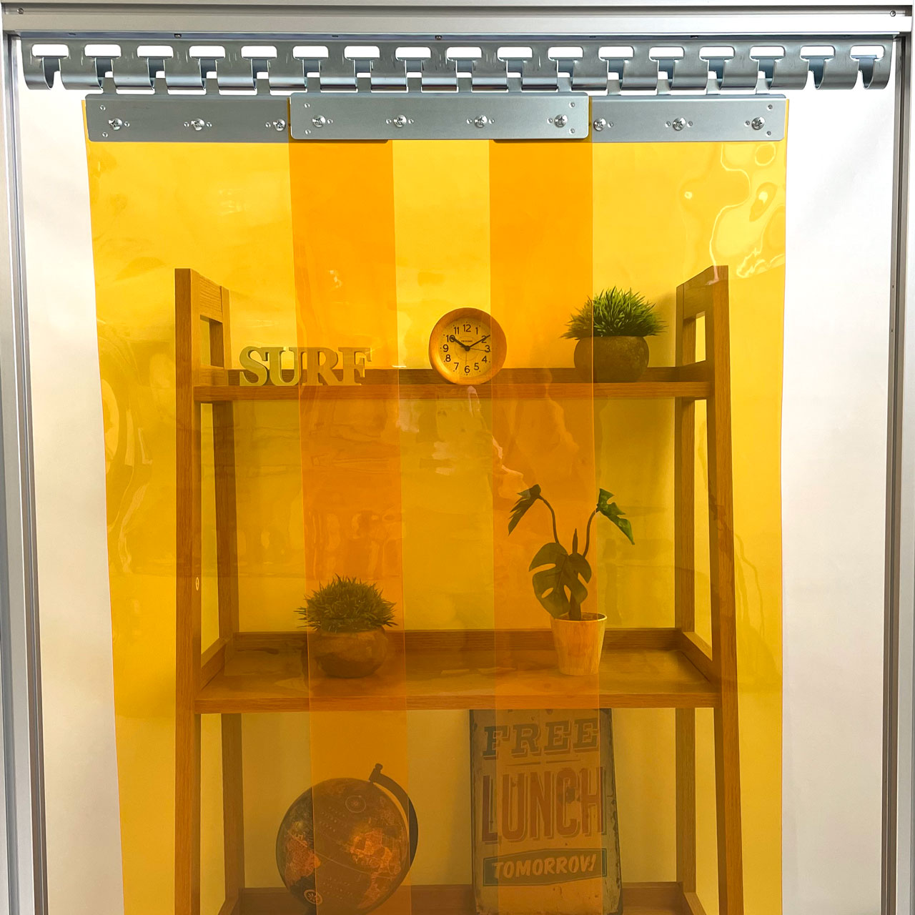 生地カットサンプル|タカシートのれん【フラット】帯電防止防炎防虫オレンジ
