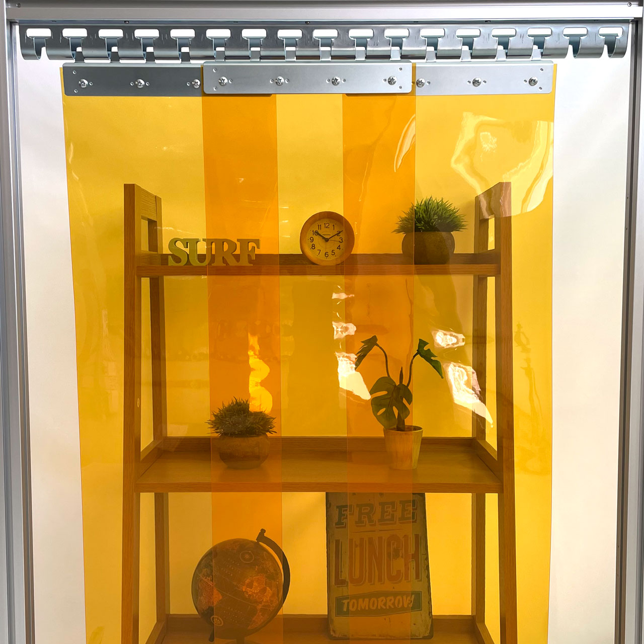 生地カットサンプル|タカシートのれん【フラット】帯電防止防虫オレンジ