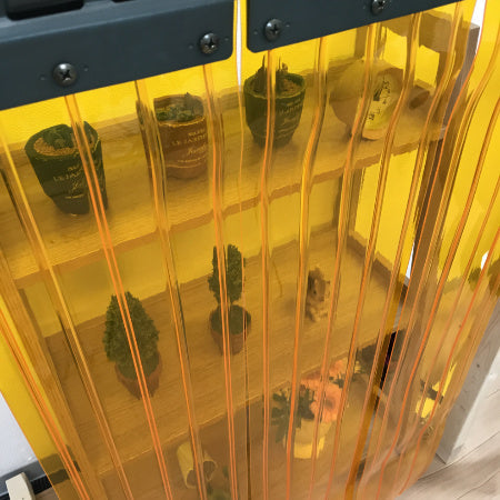 【特価】スワロンストリップドアシートリブ付き静電防虫オレンジ3mmx300mm(10m未満端材)