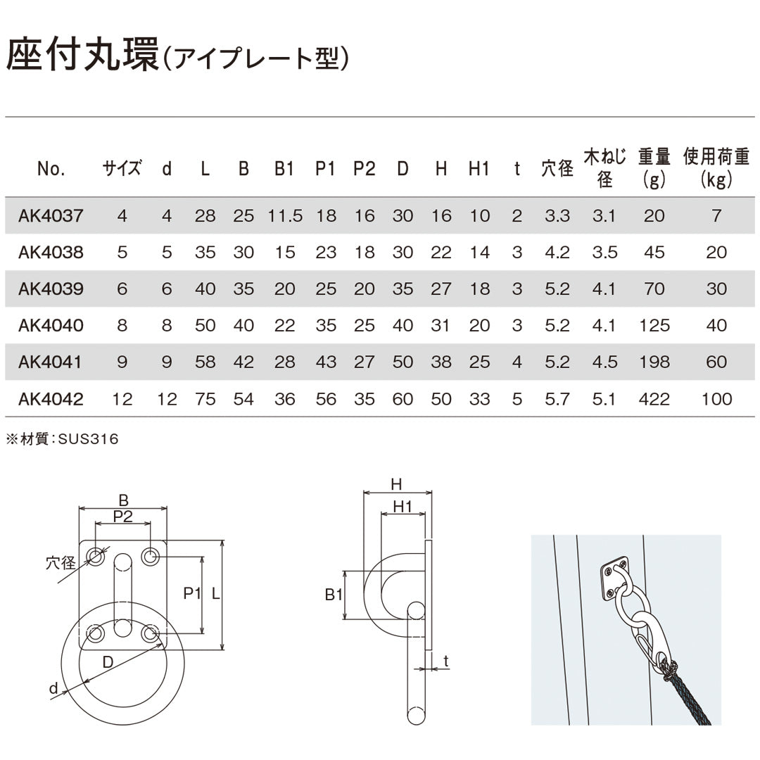 座付丸環(アイプレート型)