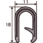 TRUSCO(トラスコ) ワンタッチガスケット 2m PVC 芯材入り 板厚4.5mmまで 縦取り付け