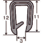 TRUSCO(トラスコ) ワンタッチガスケット 2m PVC 芯材入り 板厚2.0mmまで 縦取り付け