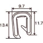 TRUSCO(トラスコ) オール樹脂ワンタッチガスケット 2m エラストマー 板厚 3.7mm 横取り付け