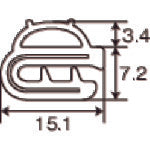 TRUSCO(トラスコ) シリコーンワンタッチガスケット 2m 8.7X11 芯材入り グレー