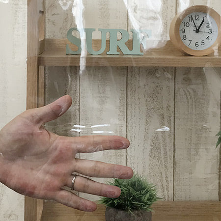 生地カットサンプル|VP-075SK アキレススカイクリア防炎 0.75mm