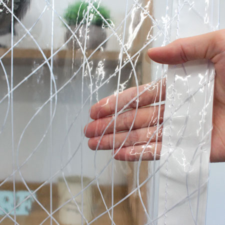 【防炎・薄手・帯電防止】GH2500FSW 0.23mm 糸入り透明ビニール(VP-230W)