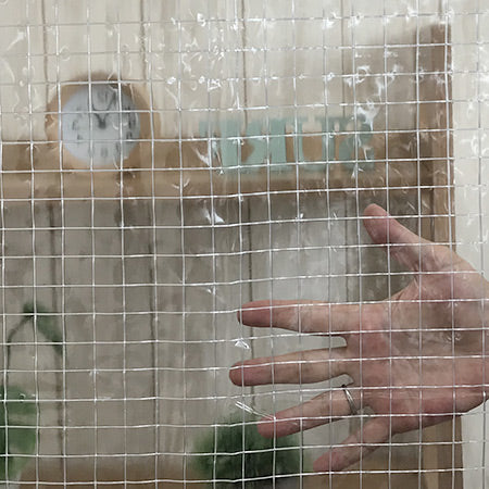 【特注】【防炎・薄手・抗菌・帯電防止・耐寒】CT-1030-8 0.3mm 糸入り透明ビニール(VP-300K)