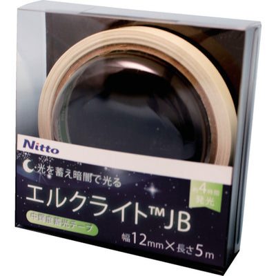 日東エルマテ 中輝度蓄光テープ JIS−JB級 0.25mm×12mm×5m グリーン