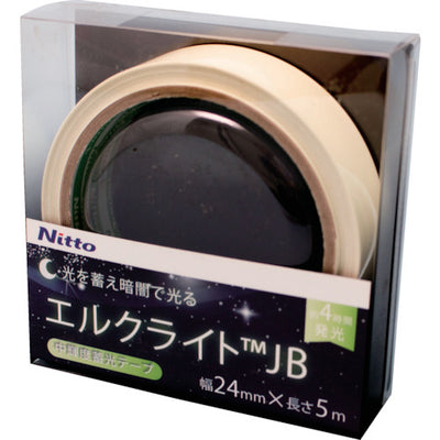 日東エルマテ 中輝度蓄光テープ JIS−JB級 0.25mm×24mm×5m グリーン