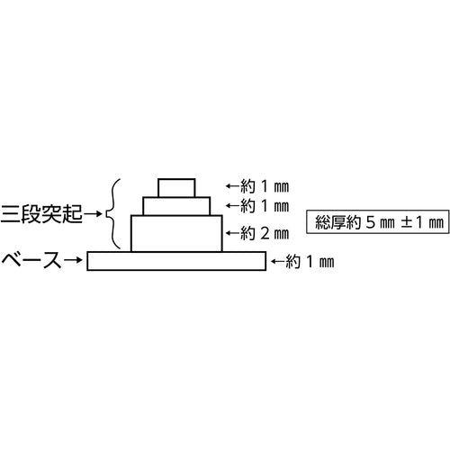 緑十字 滑り止めシート 黒 三段突起タイプ SVG−1540BK 150×400×5mm 合成ゴム製