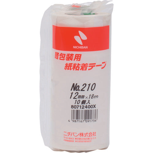 ニチバン 紙粘着テープ210H−12 12mmX18m 10巻入り