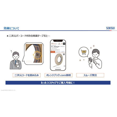 積水 位置調整機能付き両面テープ ＃530 15×10 二次元コード付き