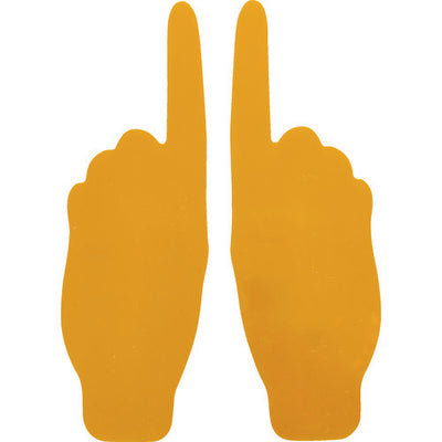 TRUSCO 耐久フロアサイン手型 黄 2枚（1シート）