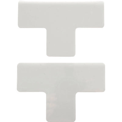 TRUSCO 耐久フロアサインズT型 Mサイズ 白2枚（1シート）