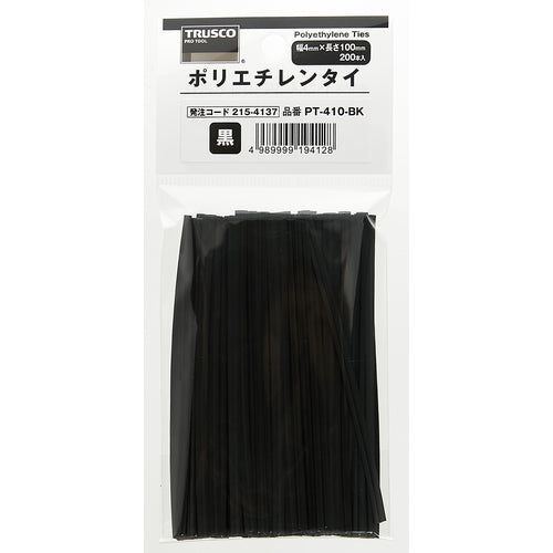 (まとめ) TRUSCO ポリエチレンタイ4mm×100mm 緑 PT-410-GN 1パック（200本） 〔×30セット〕 トラスコ中山 ポリエチレンタイ 幅4mm×長さ100mm 赤 (2 PT-410-R 1