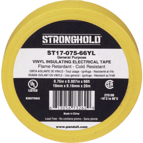 ストロングホールド StrongHoldビニールテープ 一般用途用 黄 幅19.1mm 長さ20m ST17−075−66YL