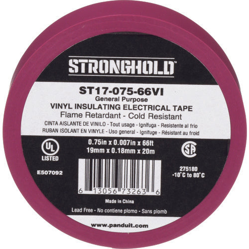 ストロングホールド StrongHoldビニールテープ 一般用途用 紫 幅19.1mm 長さ20m ST17−075−66VI