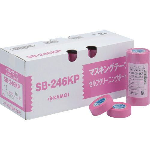 カモ井 シーリングテープセルフクリーニング用SB246KP幅15mm×長さ18mピンク