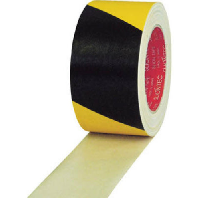 スリオン 危険表示用布粘着テープ120mm×25m イエロー／ブラック