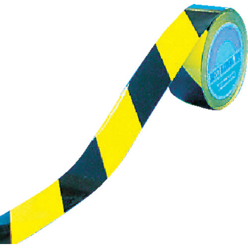 緑十字 ガードテープ（ラインテープ） 黄／黒 再剥離タイプ GTH−502TR 50mm幅×20m