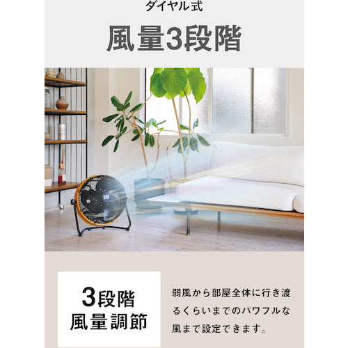 CAT 工場扇 35cm（壁・床タイプ）羽根軸180°半転機能付 イエロー