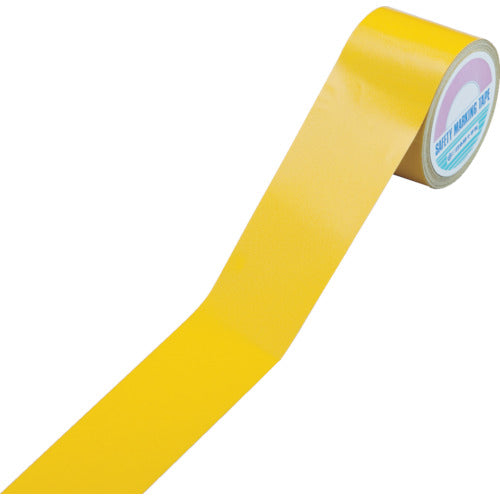 緑十字 ラインテープ（反射） 黄 反射−50Y 50mm幅×10m 屋内用 ポリエステル