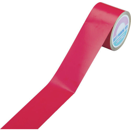 緑十字 ラインテープ（反射） 赤 反射−50R 50mm幅×10m 屋内用 ポリエステル